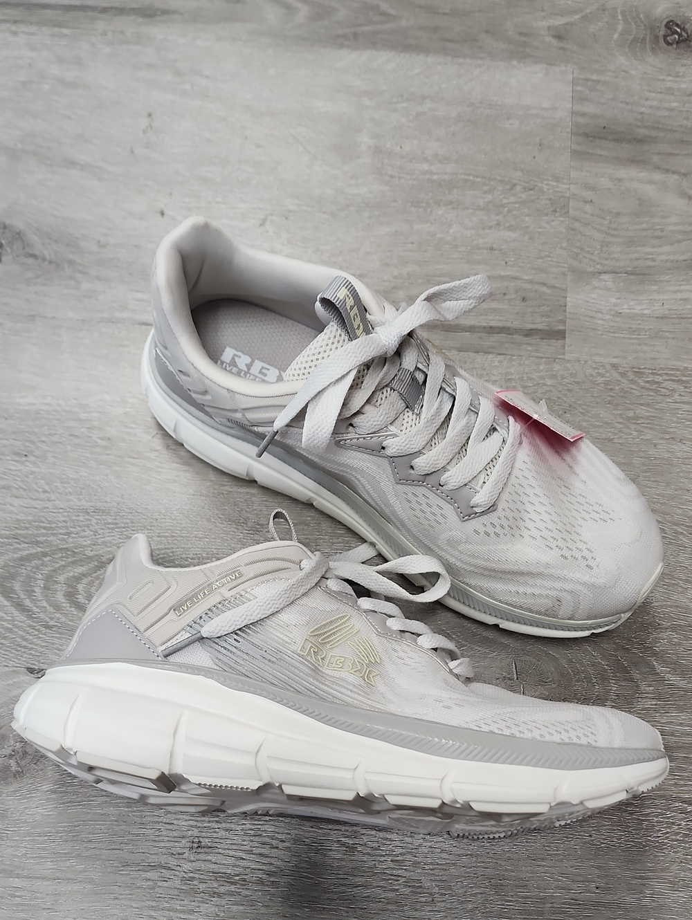 RBX Women's White Gray Athletic Sneakers